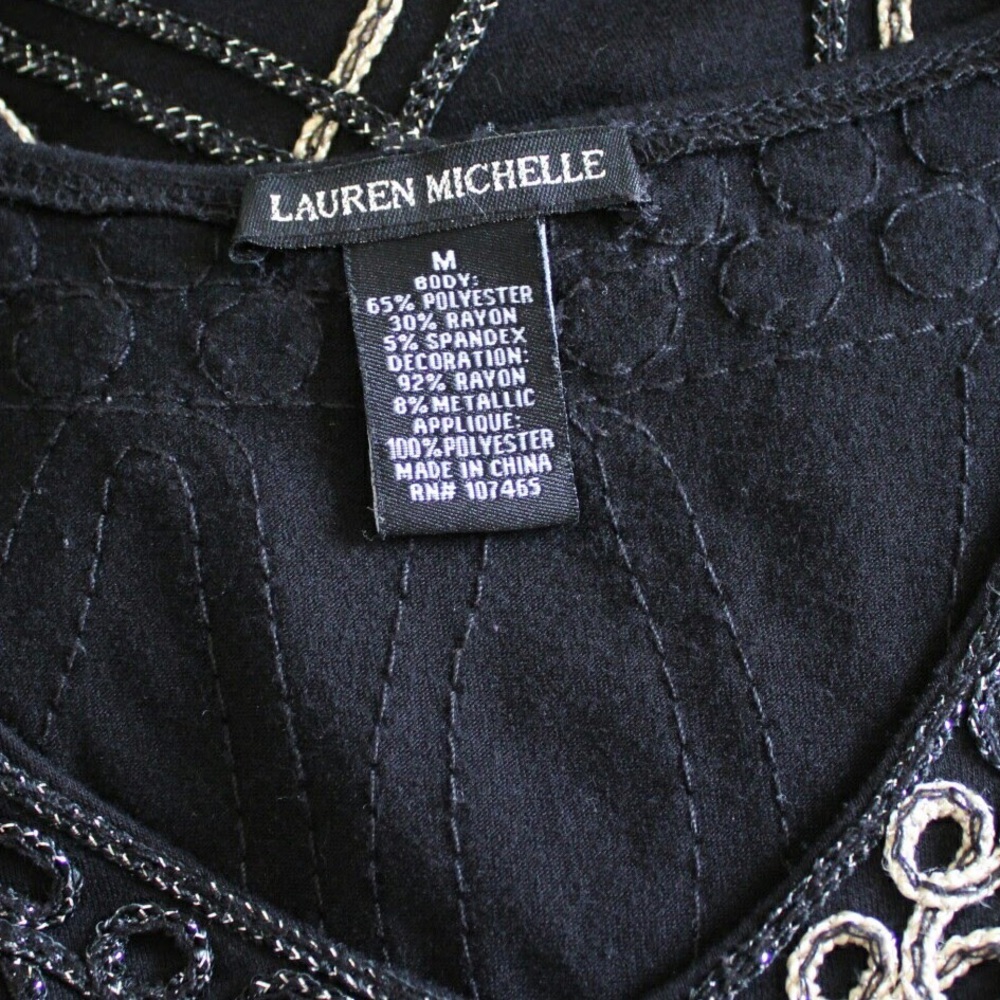 {Lauren Michelle} Black and Gold Top - Picture 5 of 7